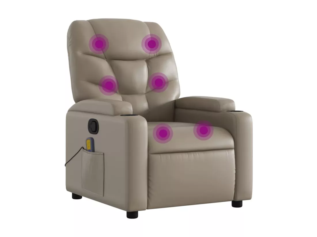 Fauteuil massant inclinable Cappuccino Similicuir