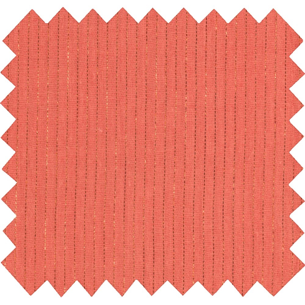 Coupon Tissu 1 M Gaze Lurex Corail