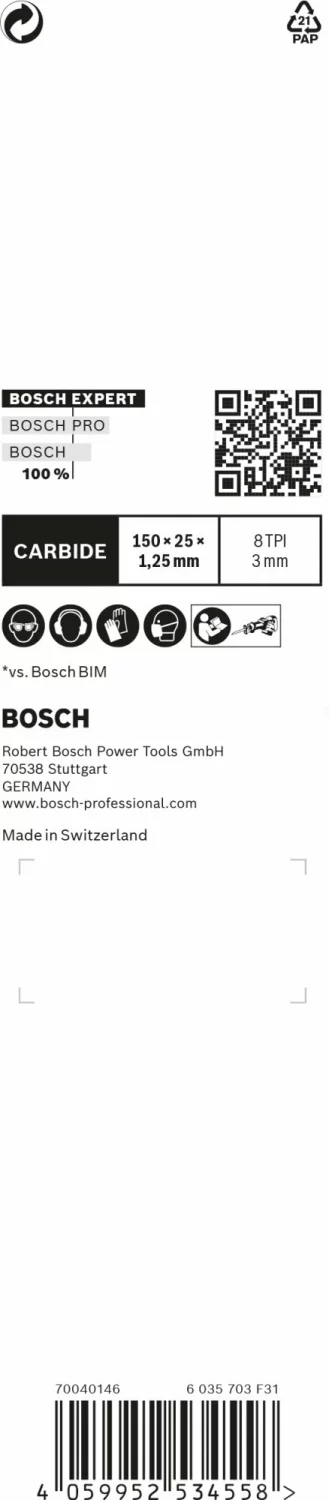 Bosch 2608900365 EXPERT Reciprozaagblad S955CHC Thick Tough Metal