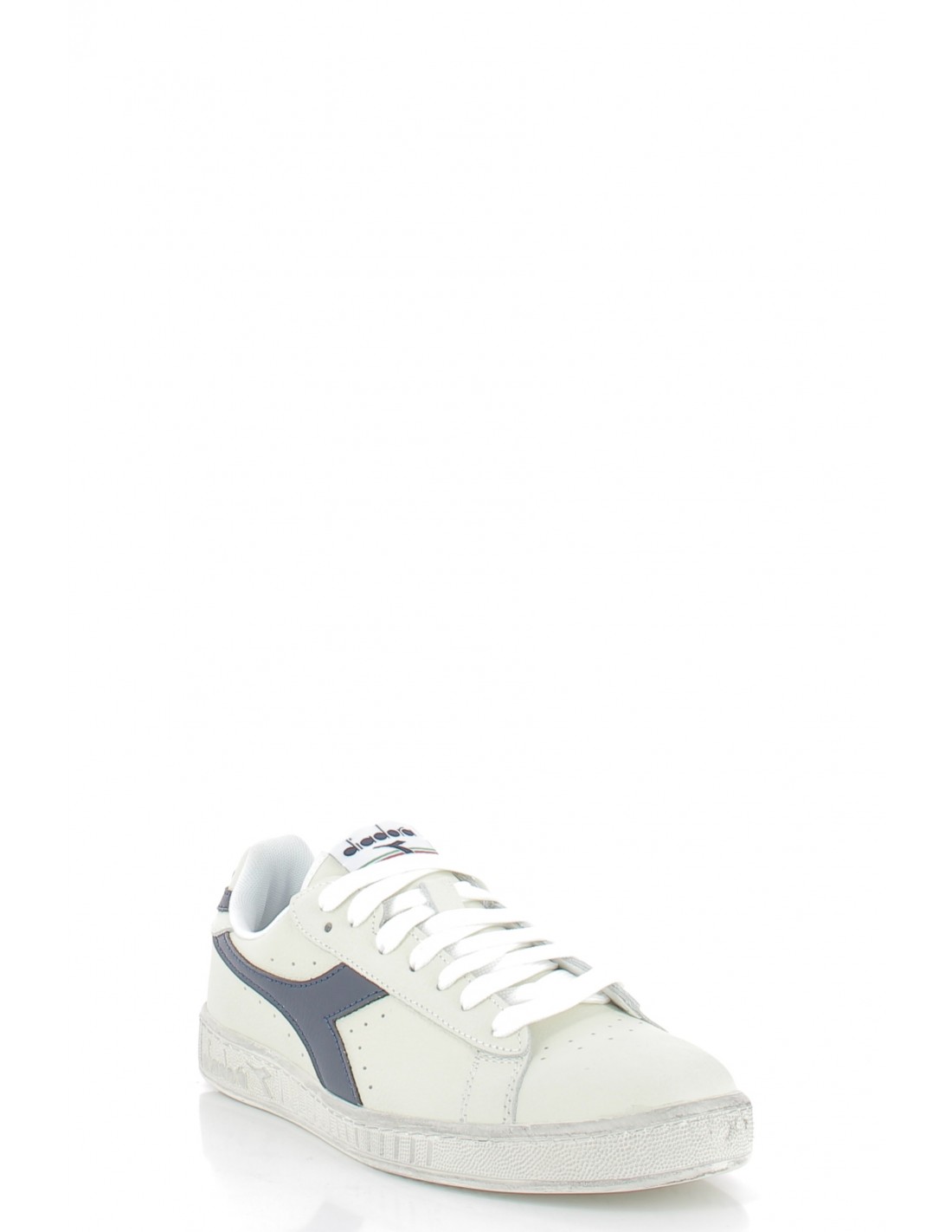diadora Sneakers mixte game l low cuir blanc/bleu