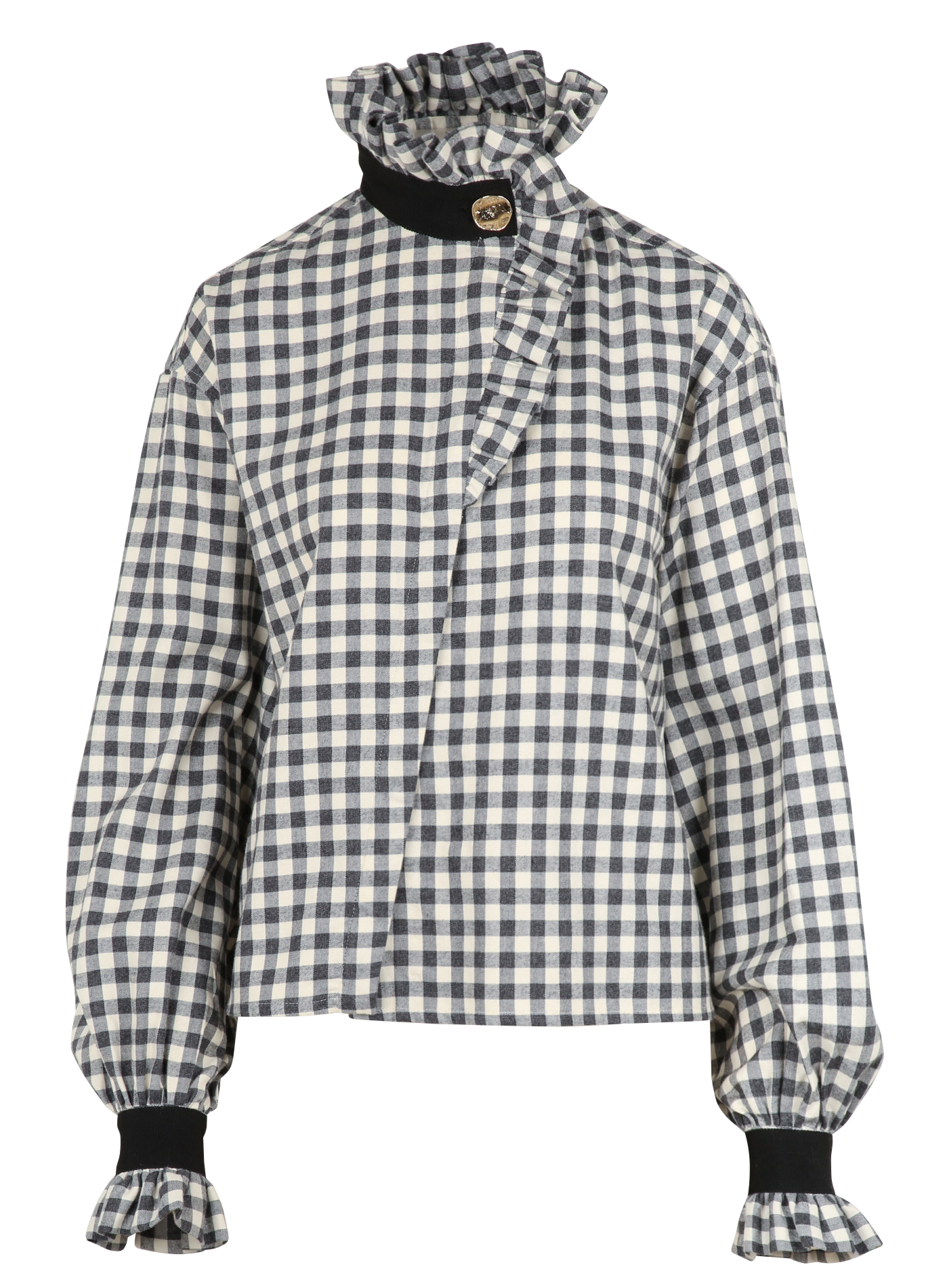 EZRA - Chemise col victorien en coton | Noir