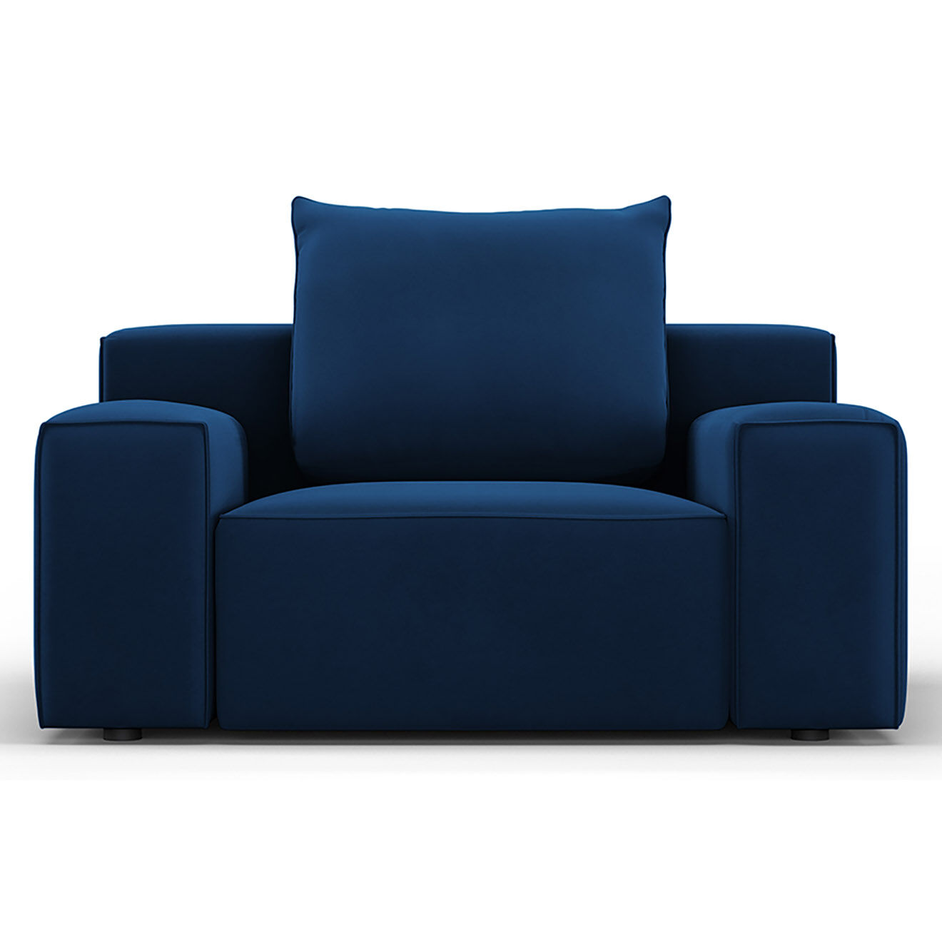 Mazzini Sofas Fauteuil Velours Ivy bleu roi - 130x105x89 cm