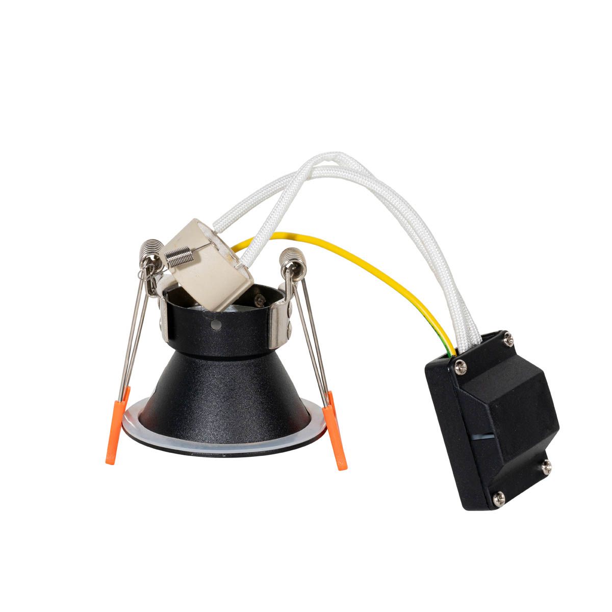 Set van 6 moderne inbouwspots zwart met goud GU10 35mm IP44 - Dept