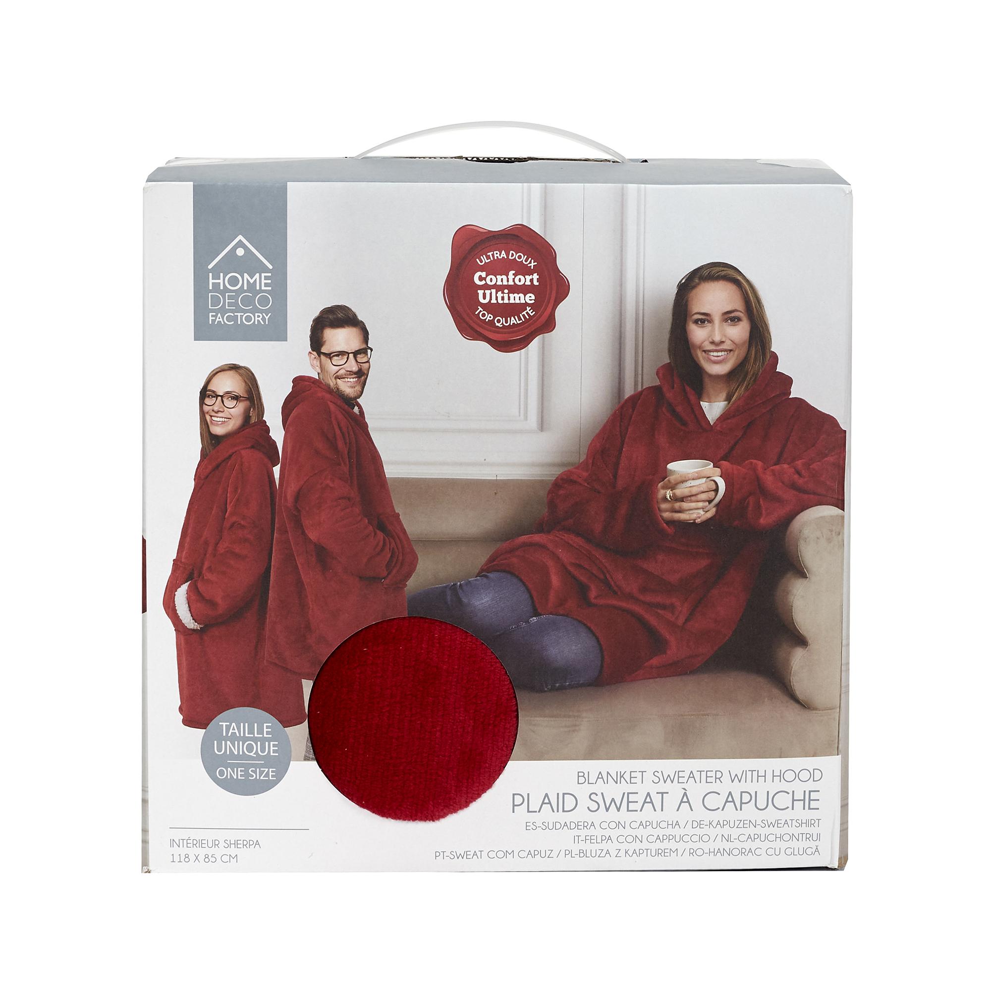 SWEAT CAPUCHE INTERIEUR SHERPA ROUGE