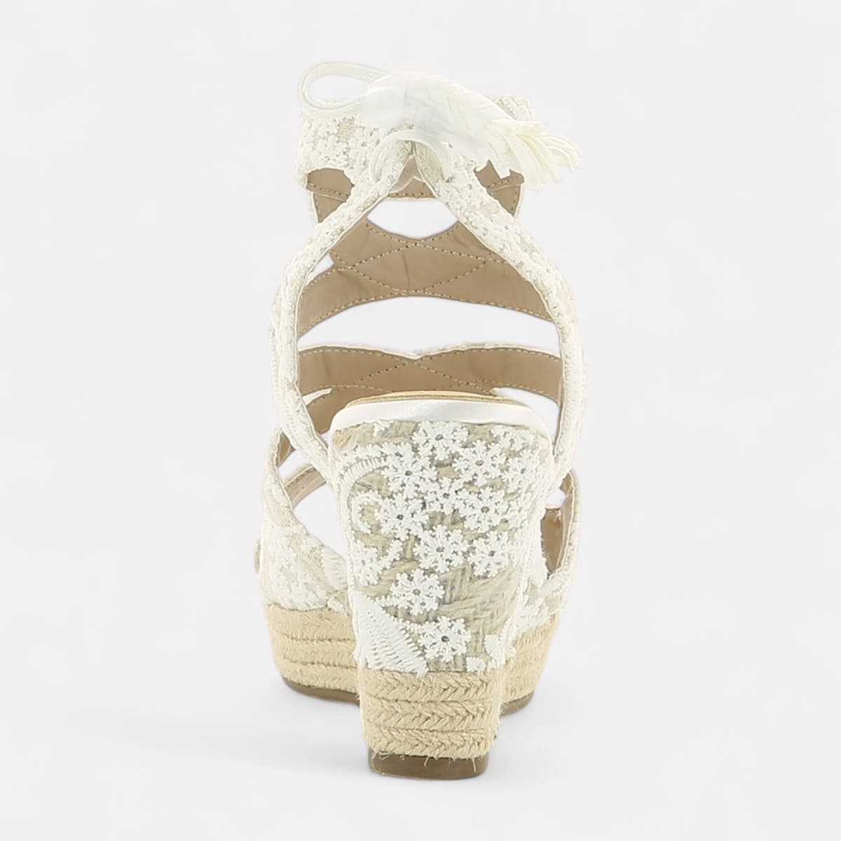 Espadrilles à talon compensé Femme blanc
