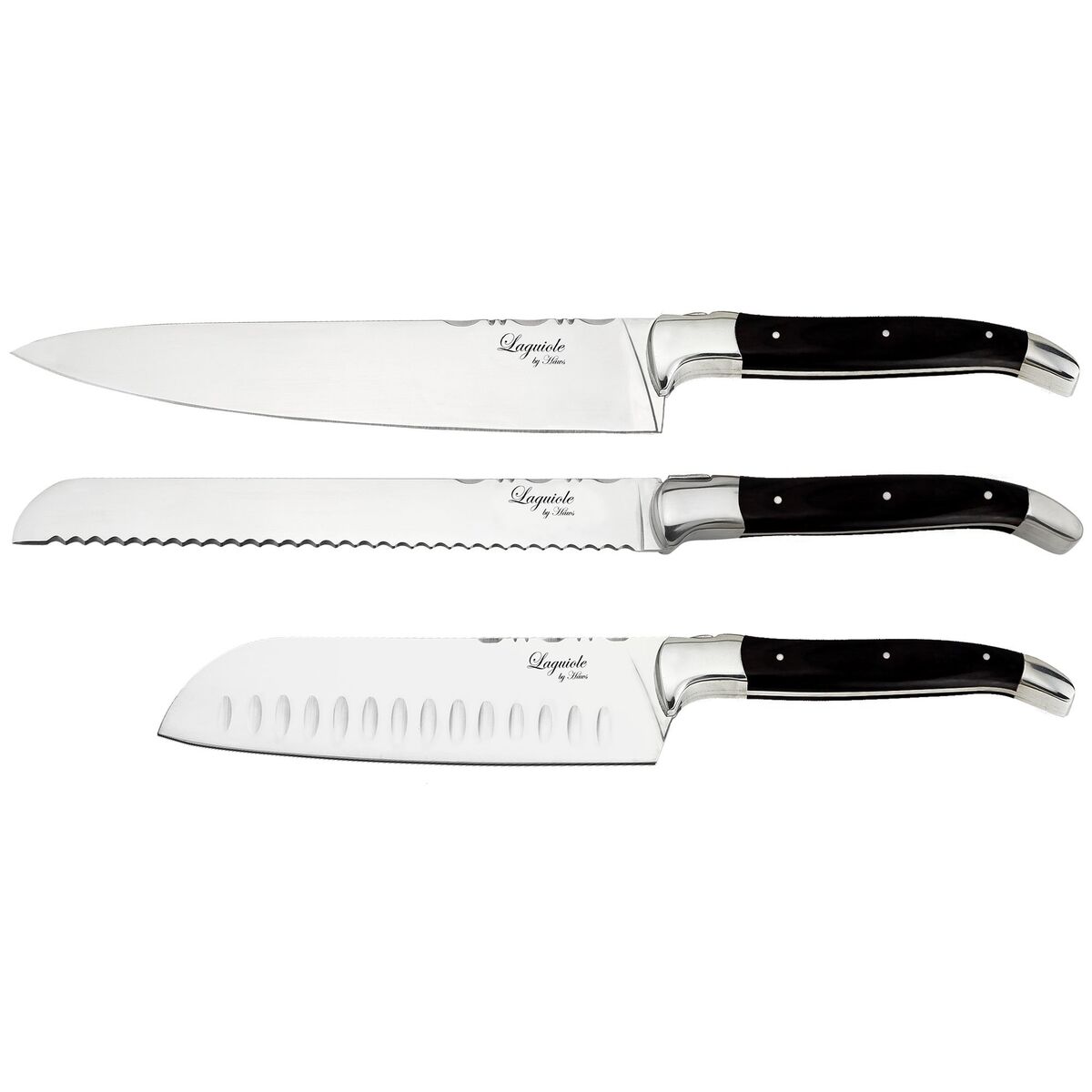 Knivsett 3 deler, Black Wood