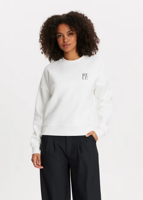 Sweater met print abstract off-white (WIT.O)