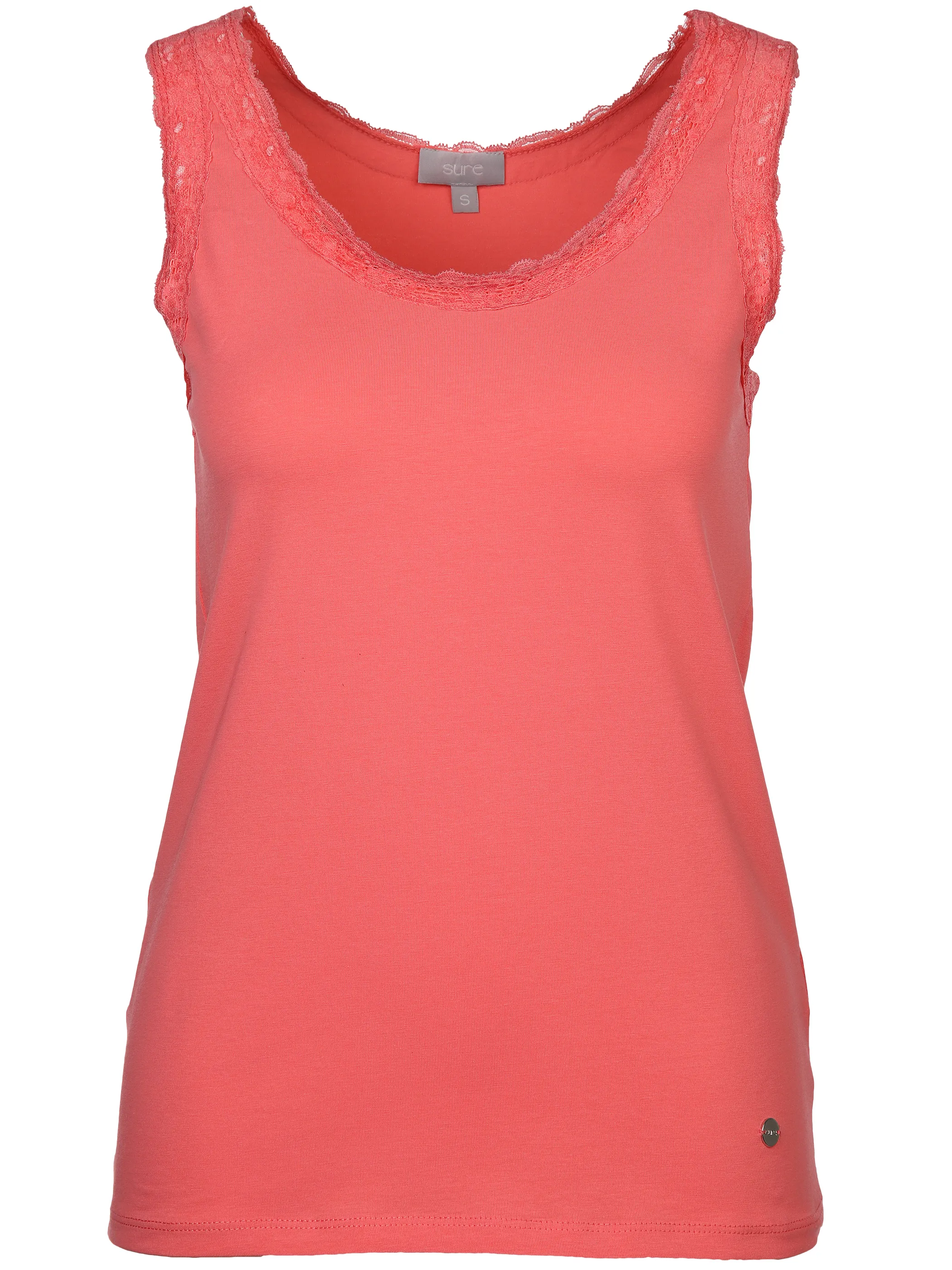 Damen Top mit Spitzenbesatz