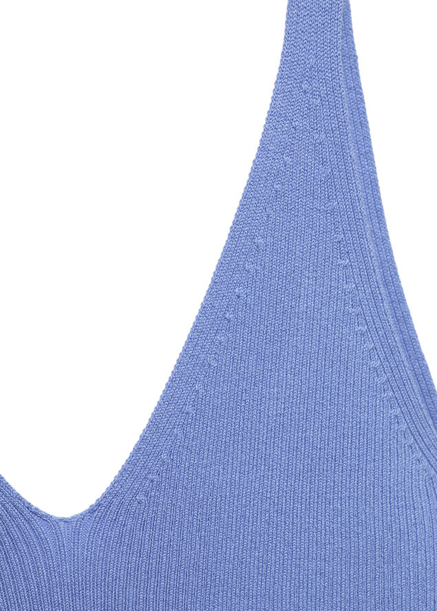 MANGO Knit strap top Lt-pastel blue