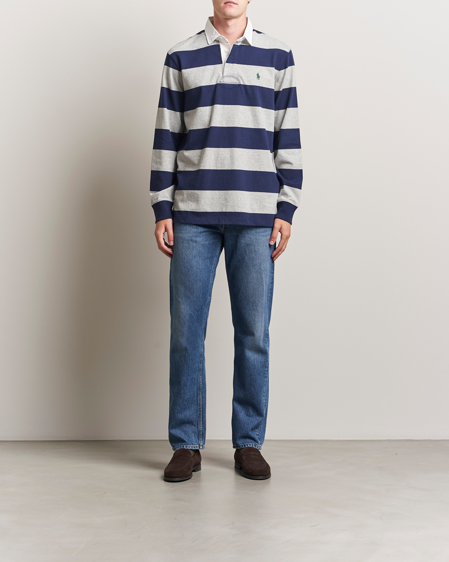 Polo Ralph Lauren Jersey Striped Rugger Navy/Andover Heather