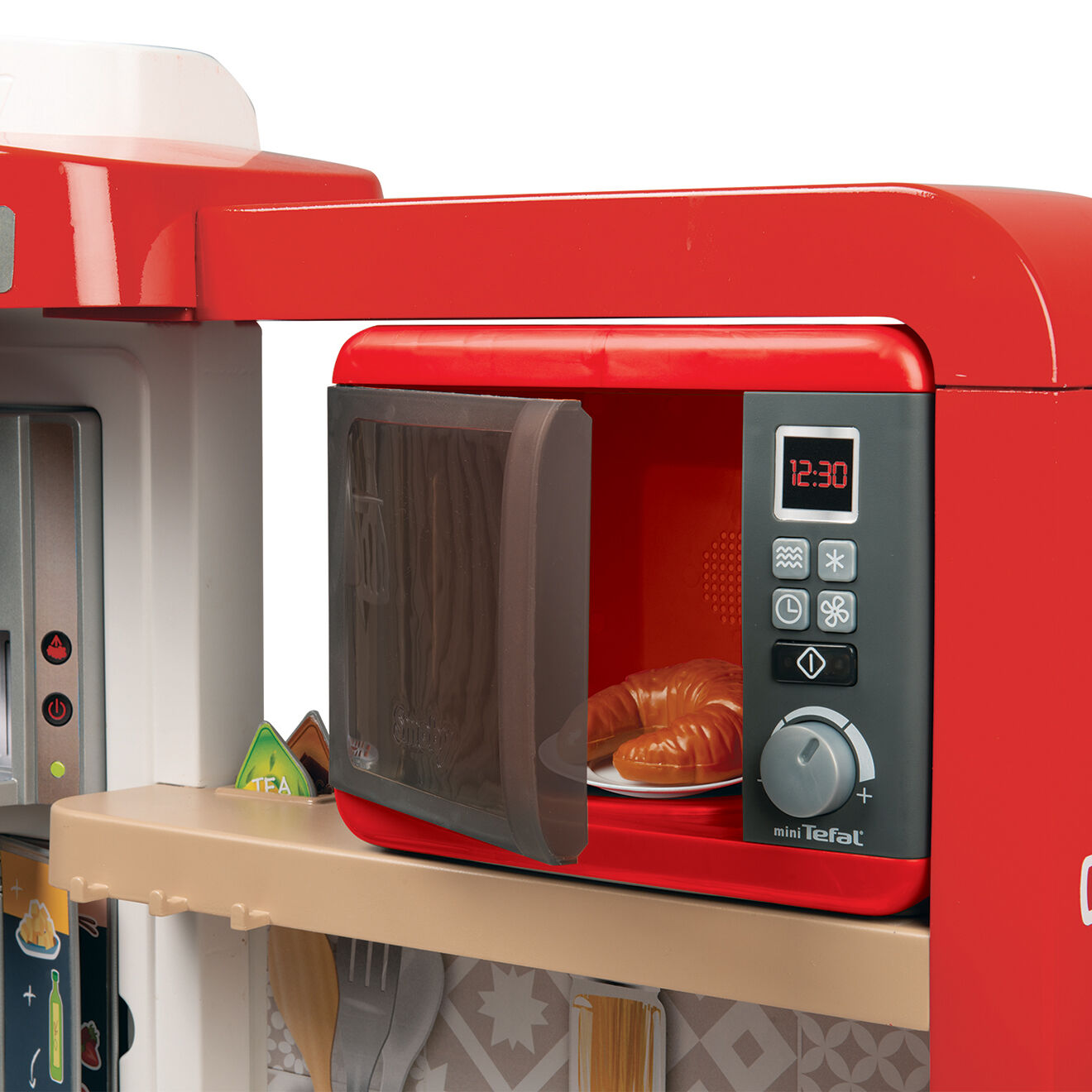 Smoby Micro-ondes électronique Téfal rouge - 48x44x57 cm