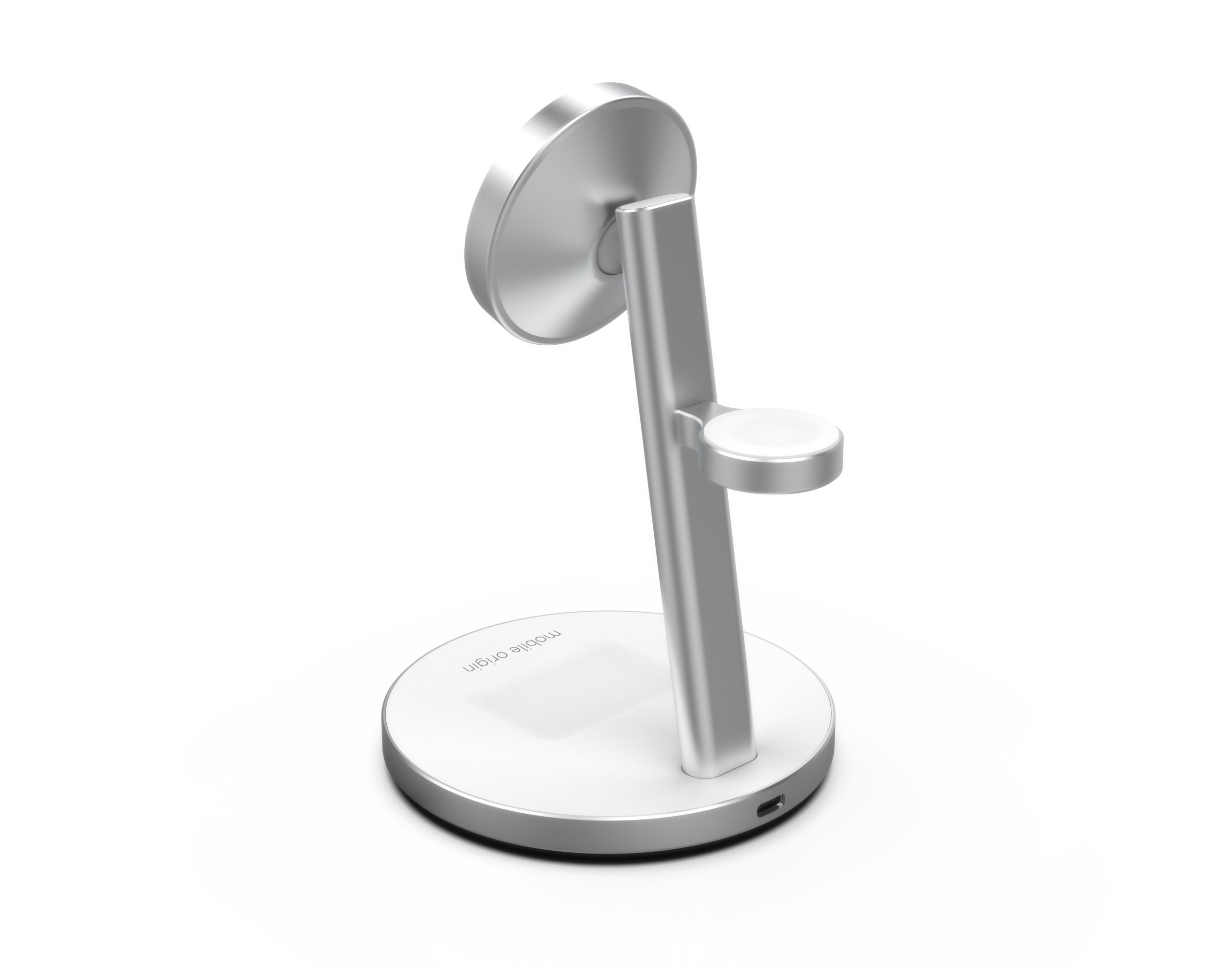(25W) 3in1 Qi2 PowerStand MagSafe Wireless Charger Ladegerät   (35W) GaN III Adapter Netzteil (PWSTQ2-31-WHT) - Weiss
