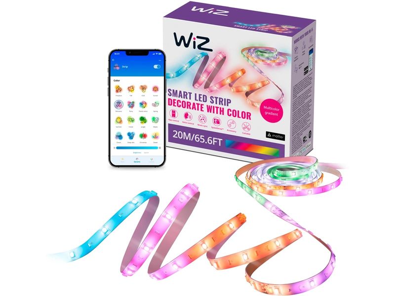 WiZ LED Stripe RGBIC 20 m LED-Streifen mit mehreren Farben und intelligenter Steuerung
