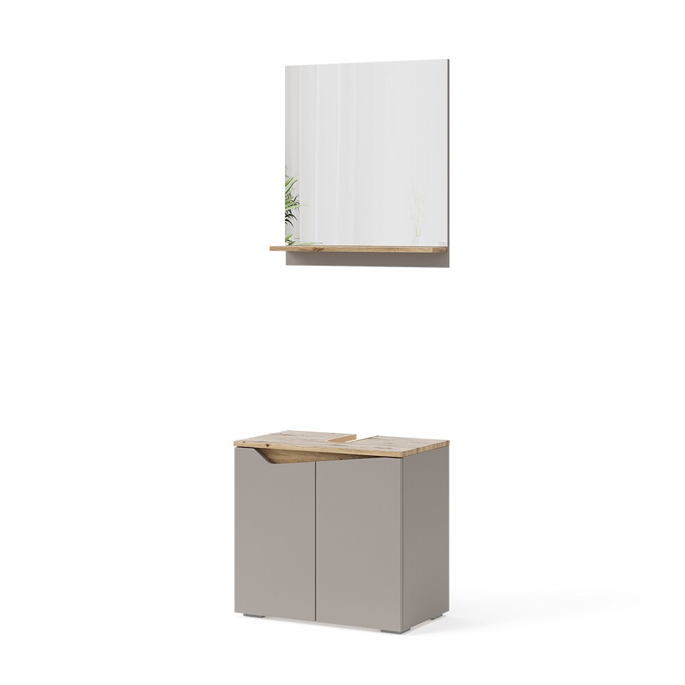 Vicco Badmöbel-Set Marelle Greige Eiche 2 Teile