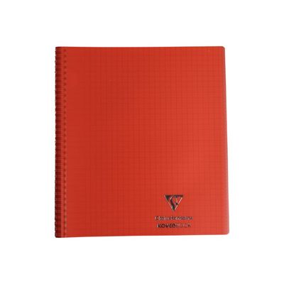 Clairefontaine Koverbook - Cahier polypro spiralé 24 x 32 cm - 160 pages - grands carreaux (Seyes) - disponible dans différentes couleurs