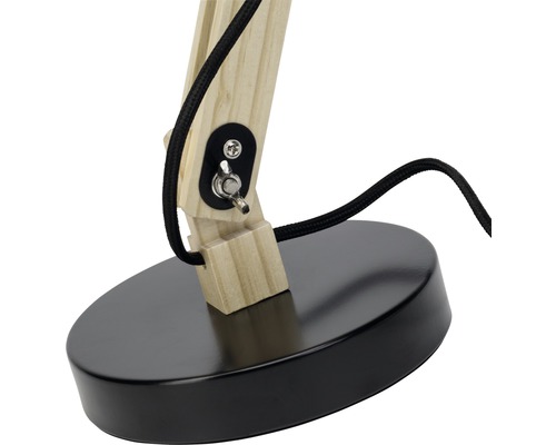 Bureaulamp, 1-lichts, H 41,5 cm, Moda hout, naturel/zwart