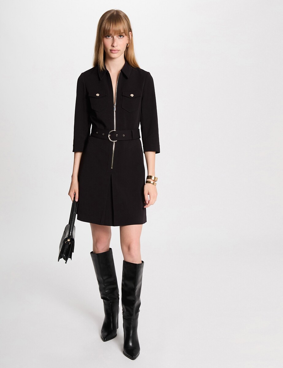 MORGAN<br>Vestido curto e ajustado com zíper