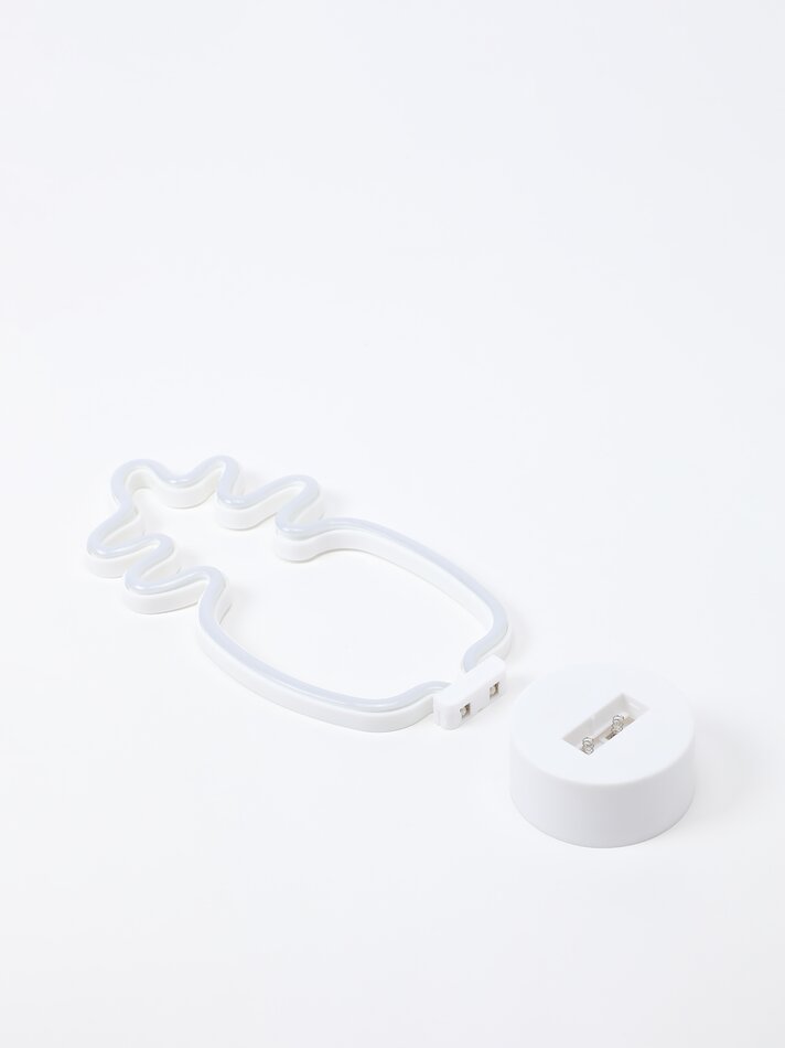 Luminária de LED Neon em Formato de Abacaxi com Base - Amarela