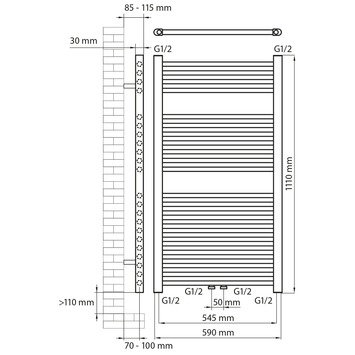 Haceka designradiator Gobi creme structuur 565 Watt 111x59 cm