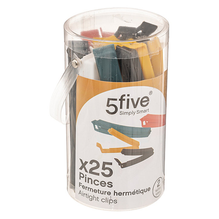 Lot de 25 pinces de conservation hermétiques pour sachets, 2 tailles