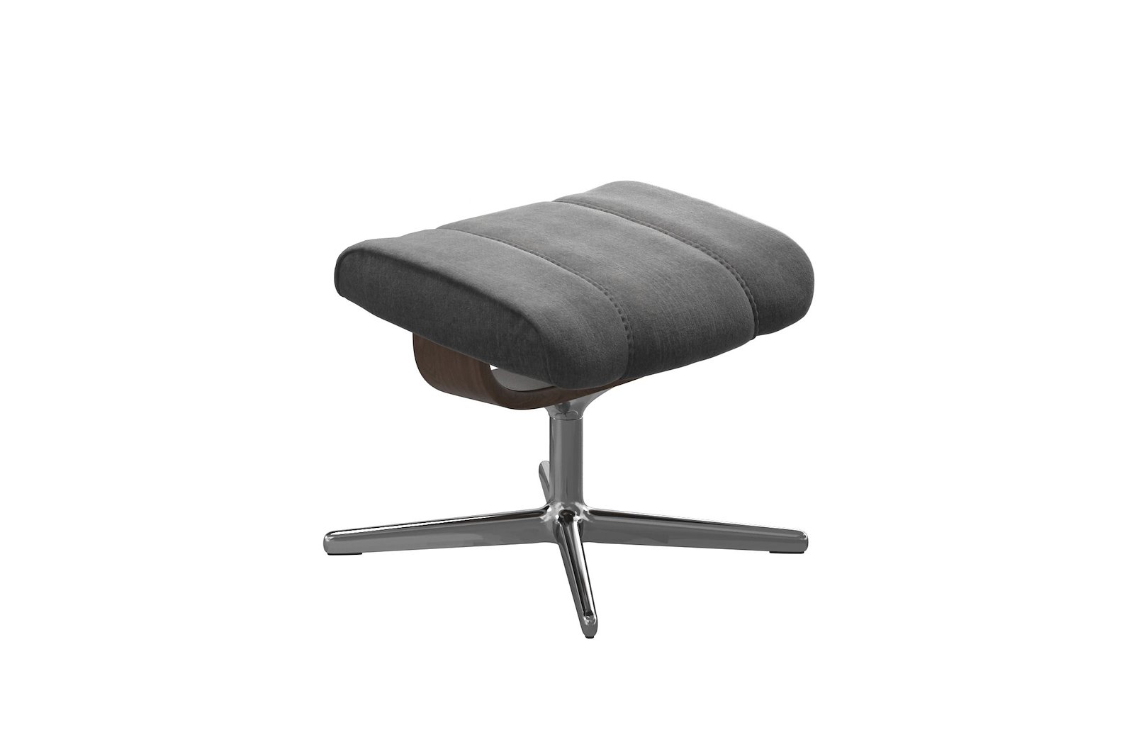 Consul krakk Tekstil Magnolia Light Grey - Cross Chrome - Wengebeiset