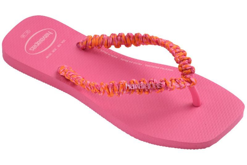 HAVAIANAS SLIM SQUARE BOHO ROSA FLUX KLIPKLAPPER I PINK GUMMI