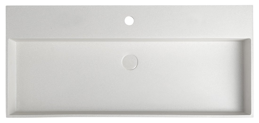 Sapho Quadrado betonnen wastafel 96x44cm wit zandsteen