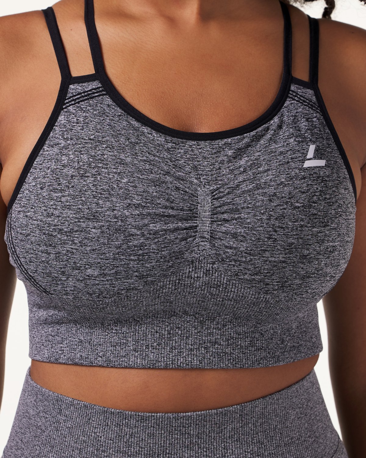 LEVITY Device Seamless Ruch Bra Dk Grey Marl