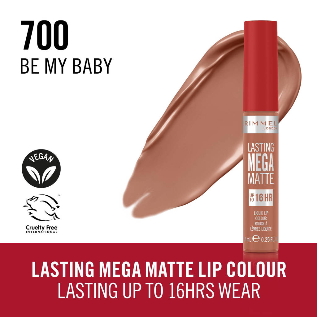 Rommel Londen Lasting mega Matte liquid lipLasting Mega Matte Liquid Lip lipgloss - 700 Be My Baby
