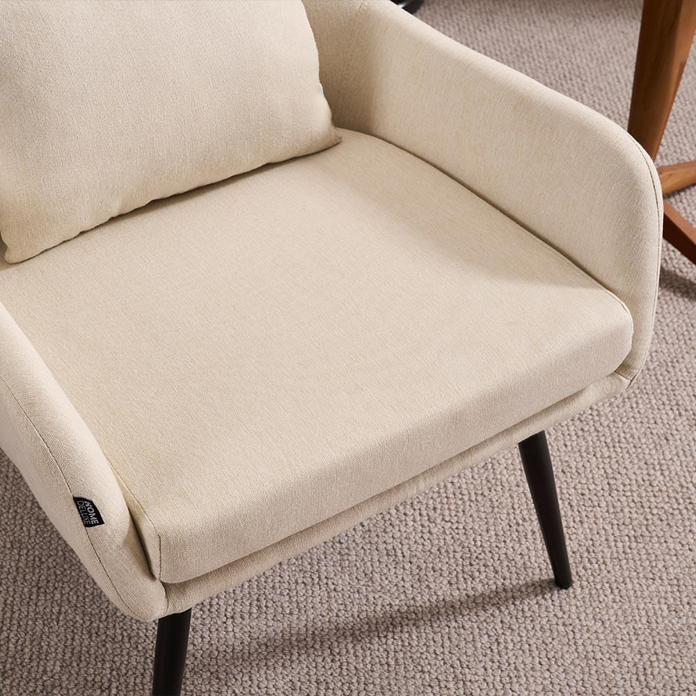 HOME DELUXE fauteuil â Webstof â Wit|Beige