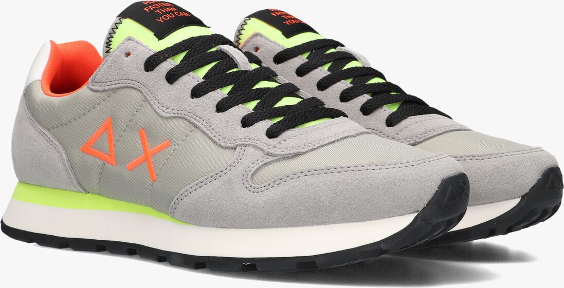 SUN68 grijze sun68 lage sneakers tom fluo