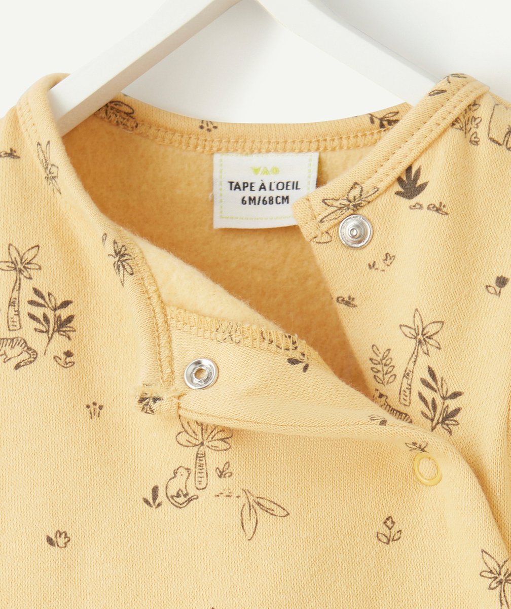 DORS BIEN BÉBÉ EN COTON BIO JAUNE IMPRIMÉ SAVANE NOIR