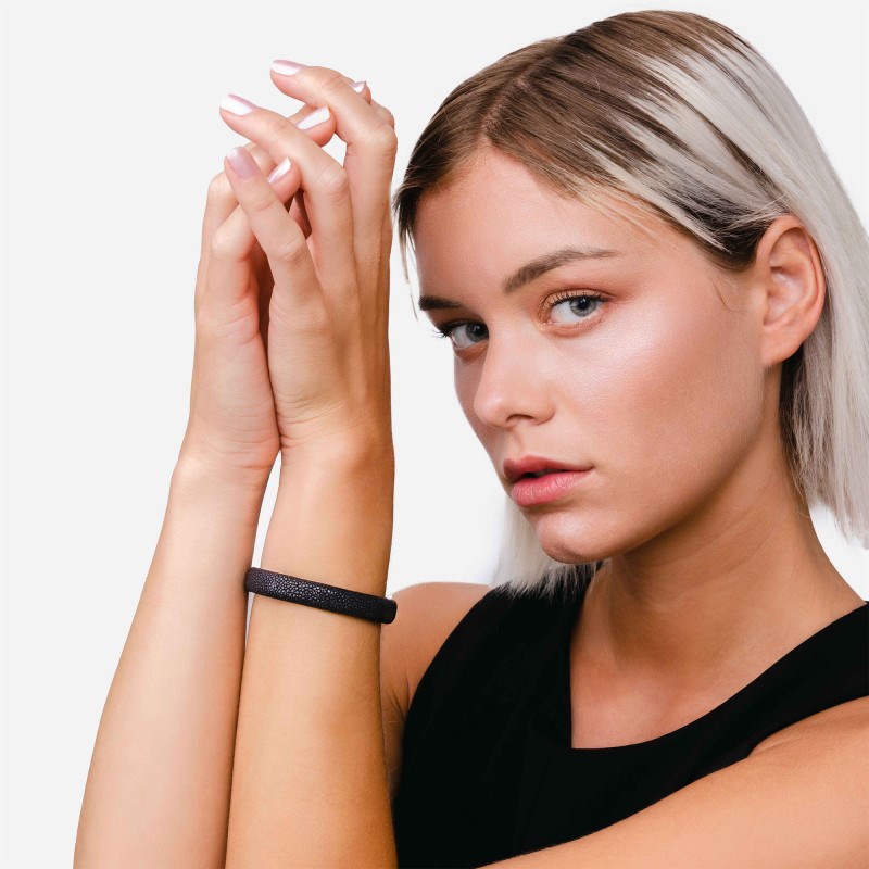 Bracelet Galuchat noir 10