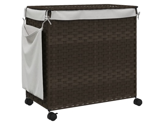 VIDAXL - Panier à linge avec roulettes marron foncé 60x35x60,5 cm