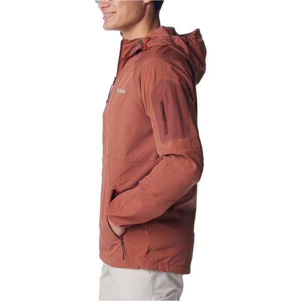 Softshell randonnée COLUMBIA TALL HEIGHTS HOODED SOFTSHELL AUBURN/SPICE RIPSTOP & ZIPS
