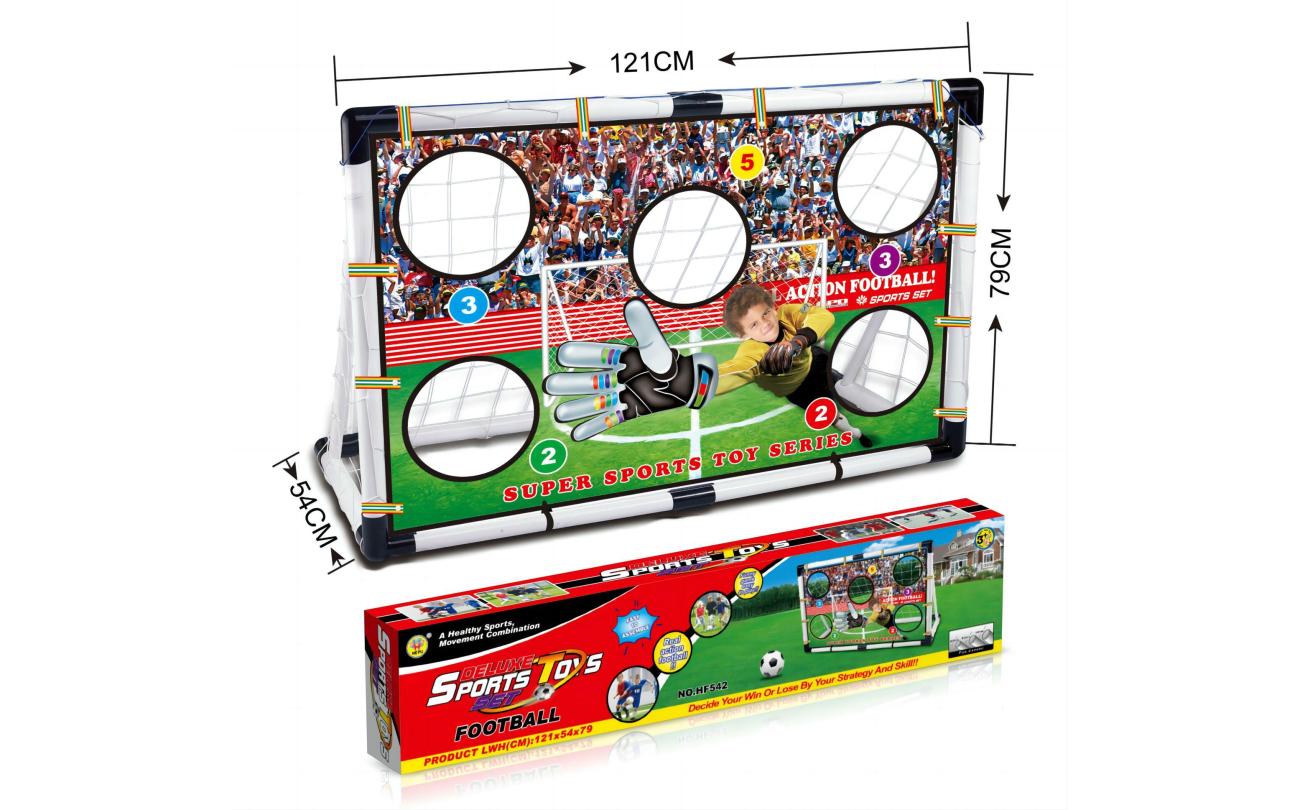 Voetbalgoal met scoredoek