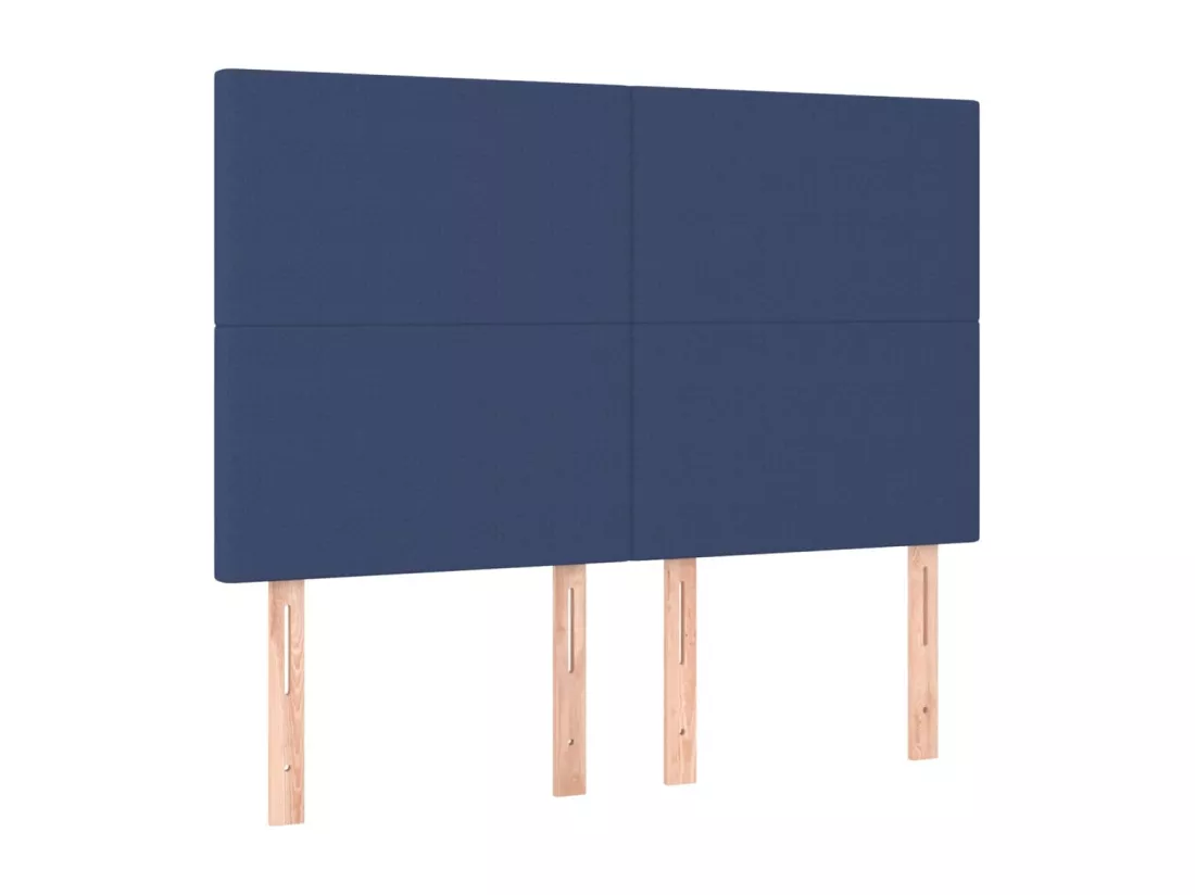 Sommier tapissier avec matelas et LED Bleu 140x190 cm Tissu