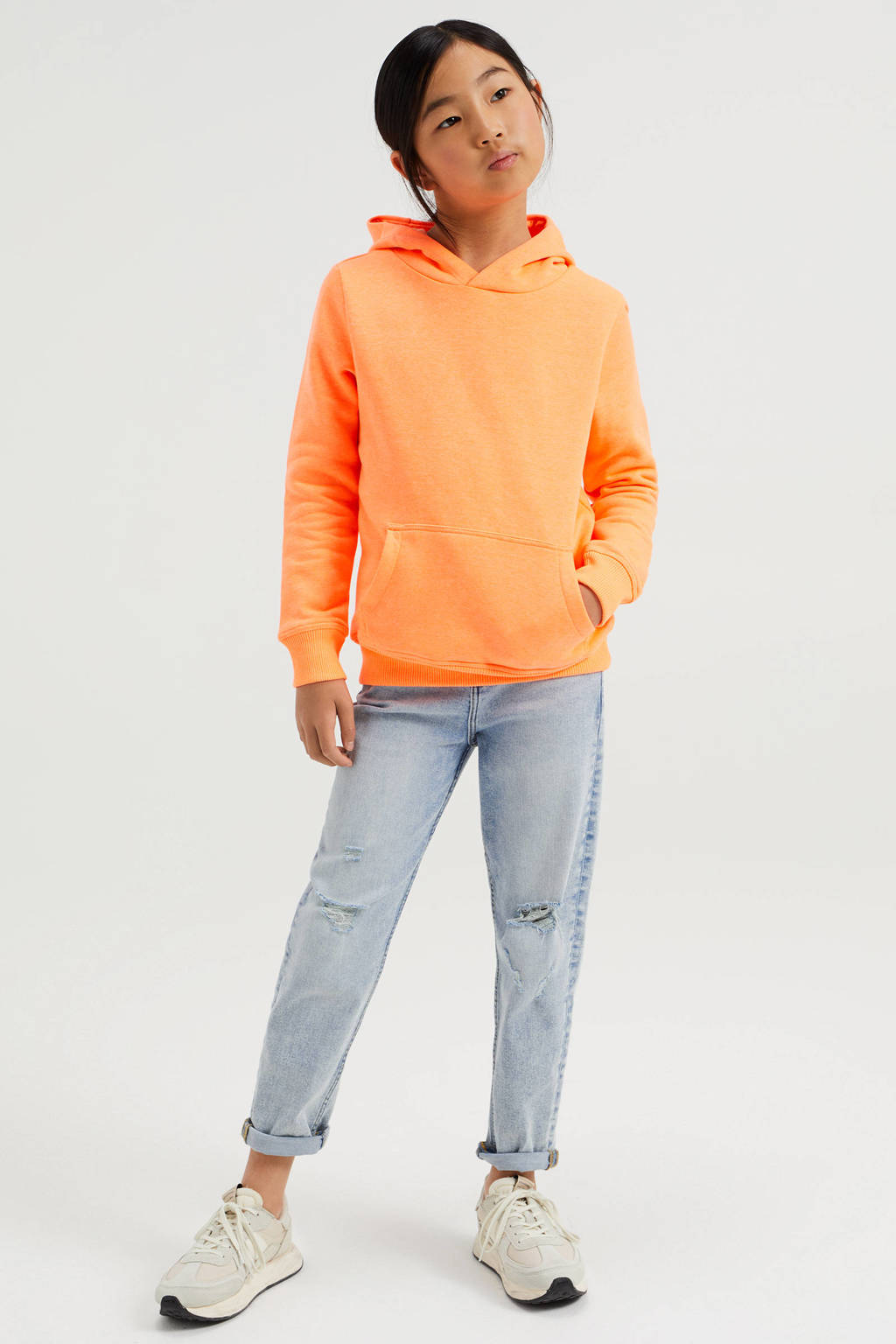 WE Fashion unisex hoodie oranje