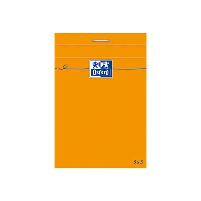 Oxford - Bloc notes - 7,4 x 10,5 cm - 160 pages - petits carreaux - 80G - orange