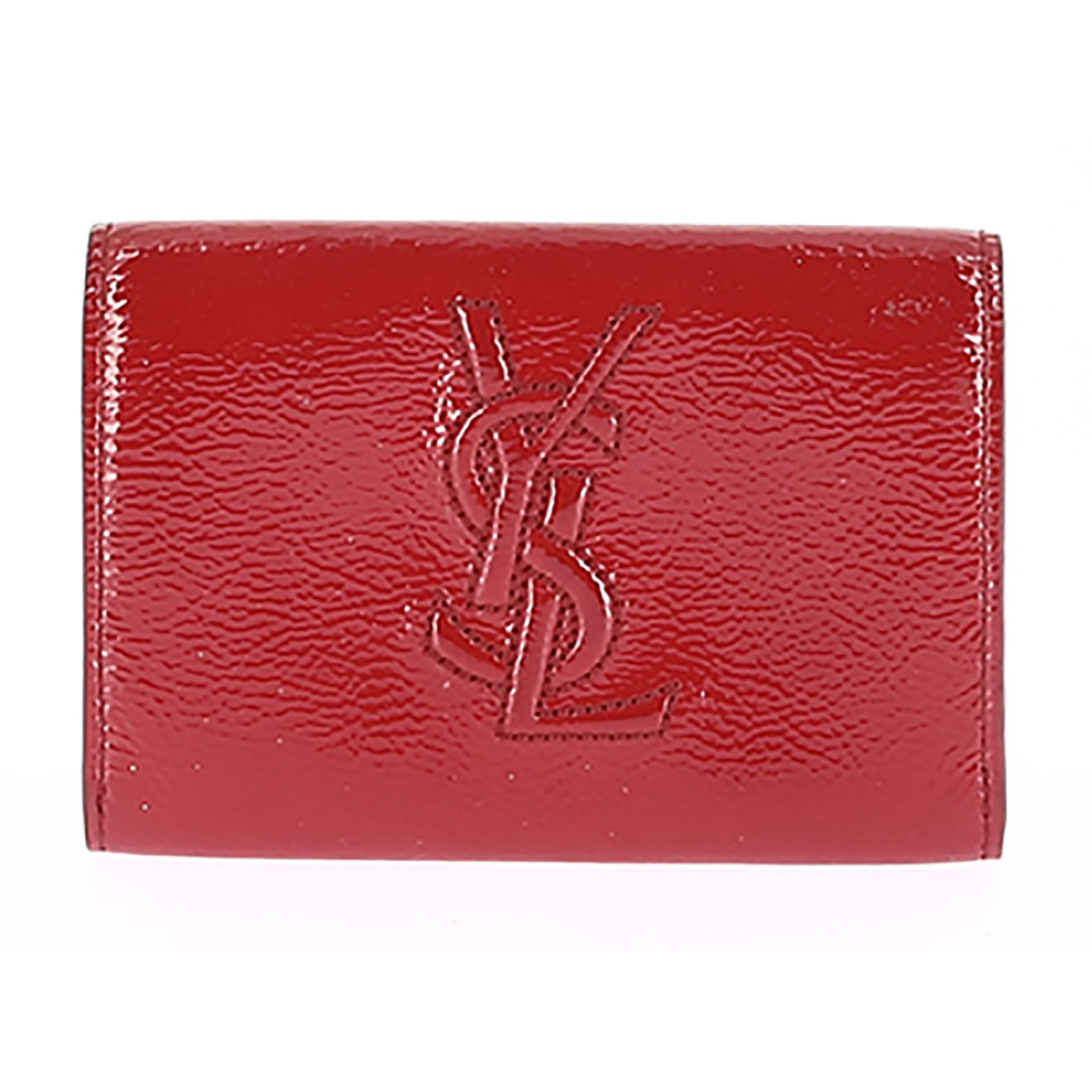 Saint Laurent Porte-monnaie en Cuir verni rouge - Très bon état - 13x9 cm
