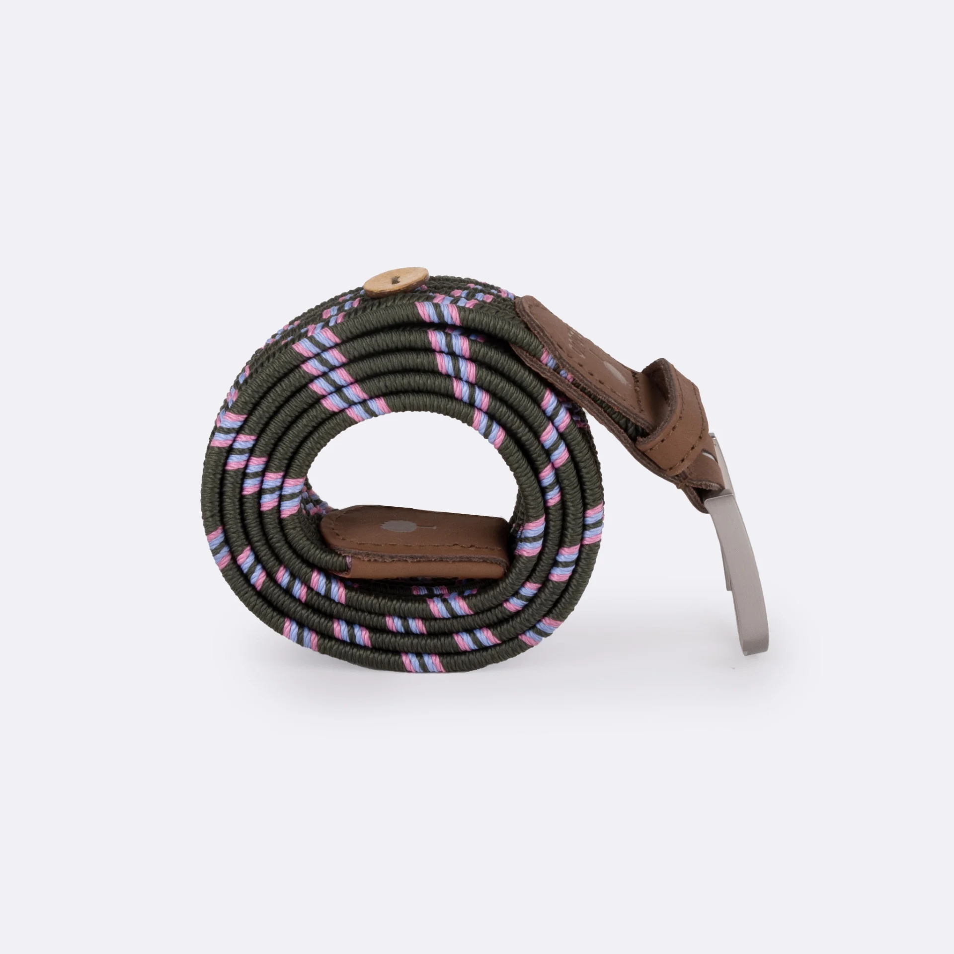Ceinture kaki polyester recyclé et élasthanne - modèle belt