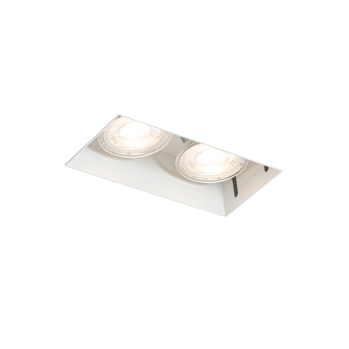 Set van 6 inbouwspots wit GU10 50mm 2-lichts trimless - Oneon
