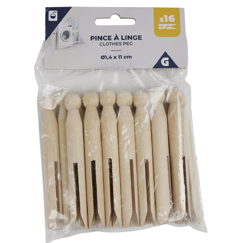 Pince à linge en bois vintage x16