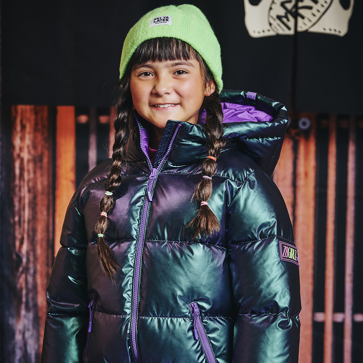 Z8 kids Winterjas Melita metallic disco