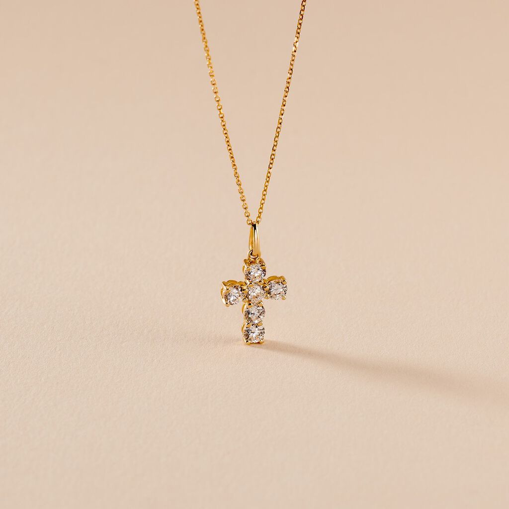 Pendentif Or Jaune Sebastian Oxyde De Zirconium