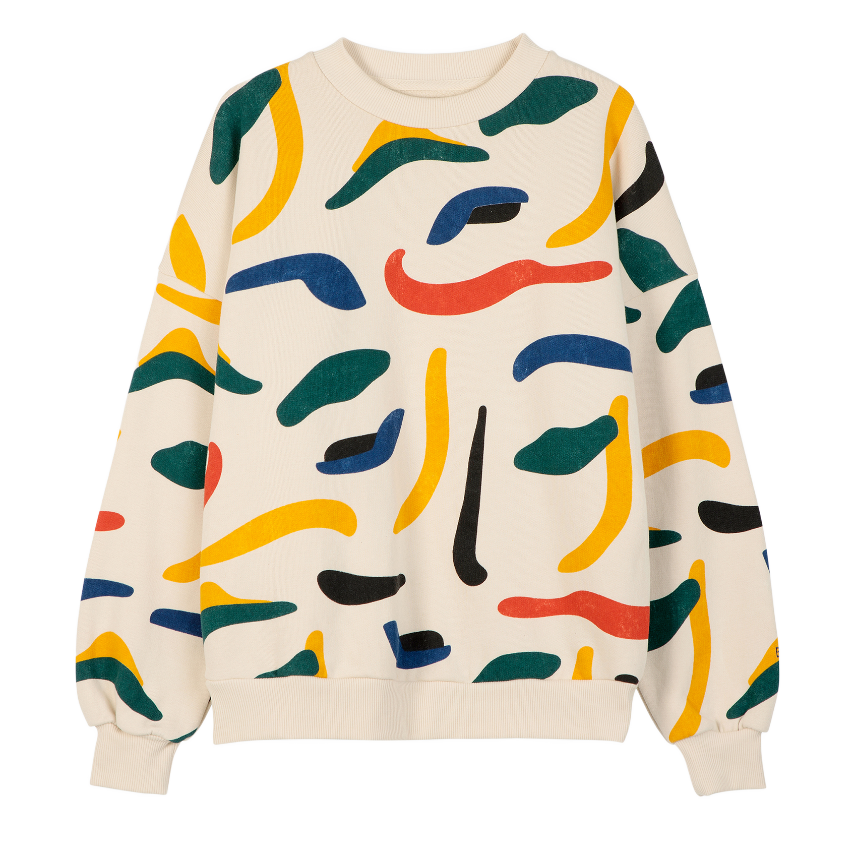 Sweat col rond en coton bio | Multicolore