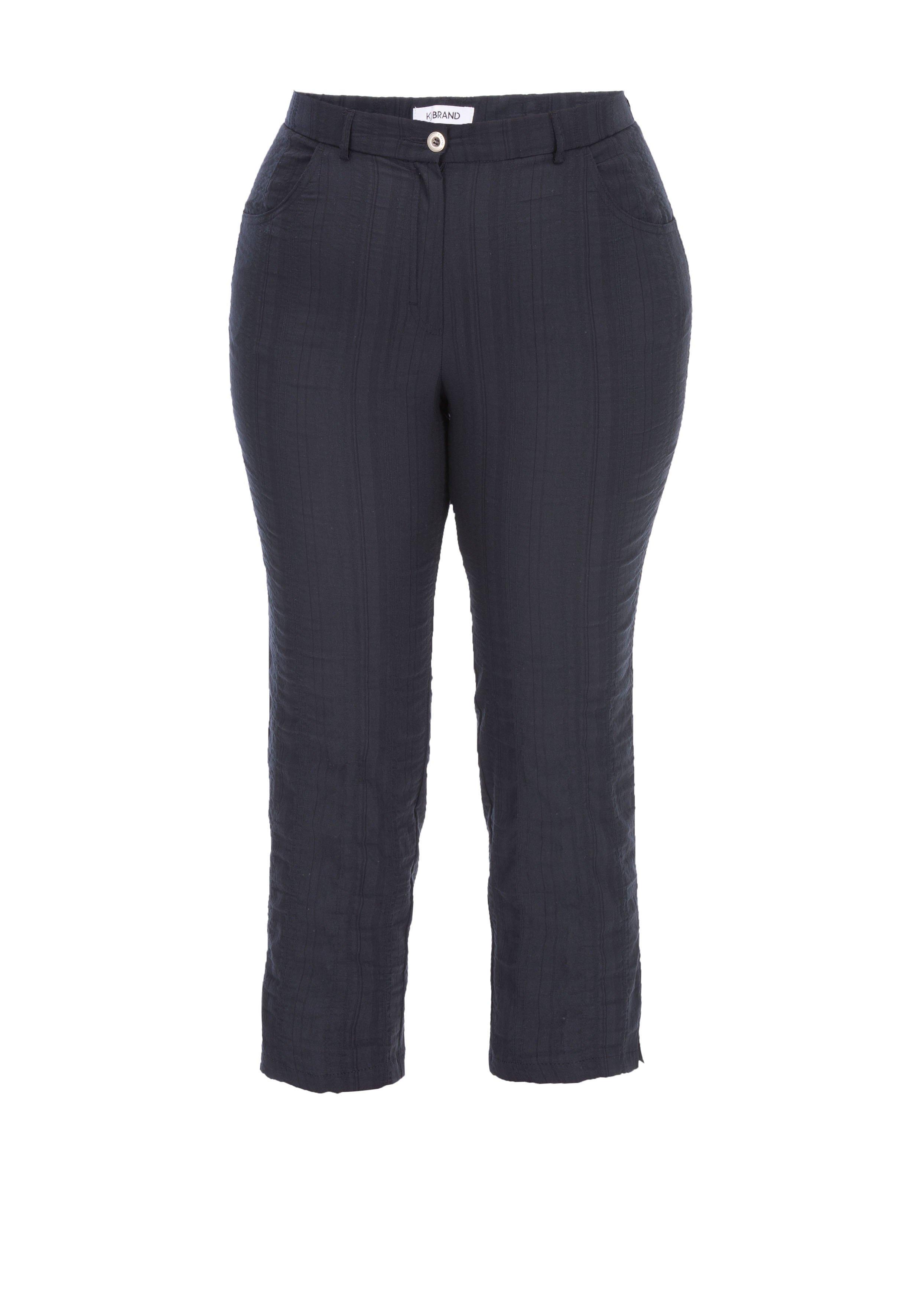 Gerade 7/8-Hose mit Komfortbund, bügelfreie Qualität