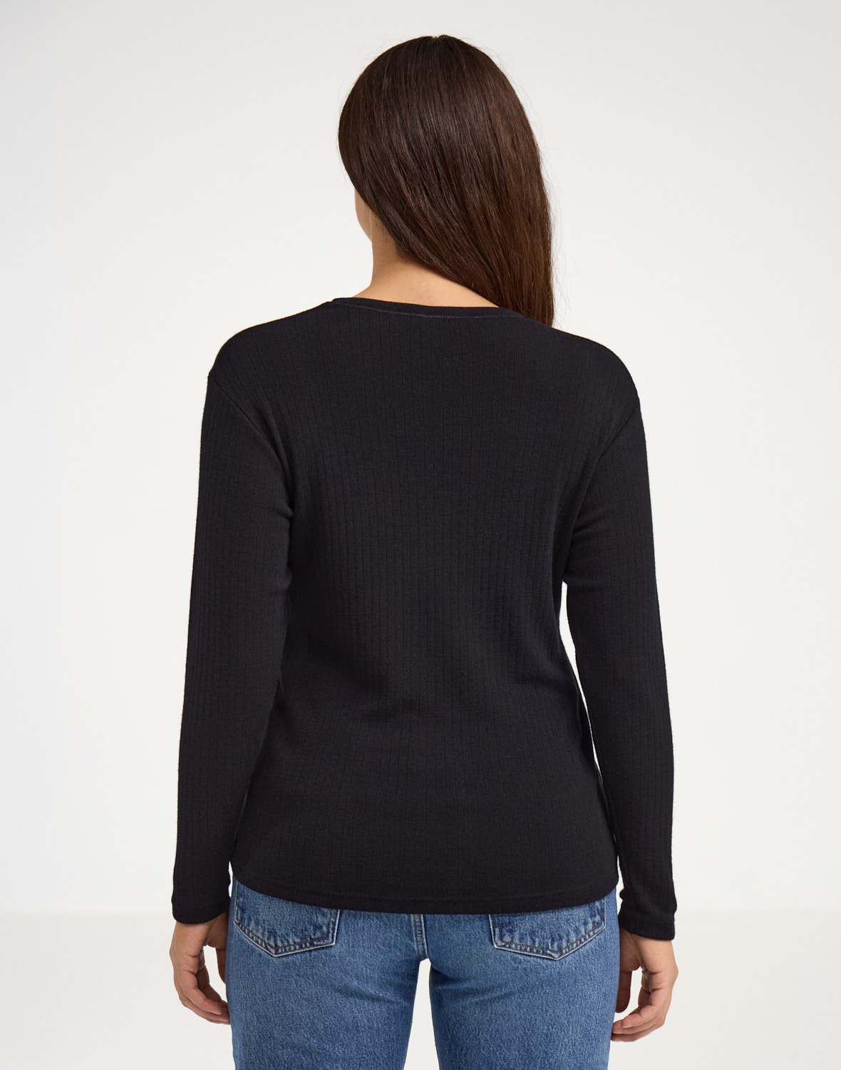 Shirt met v-hals van merinowol voor dames