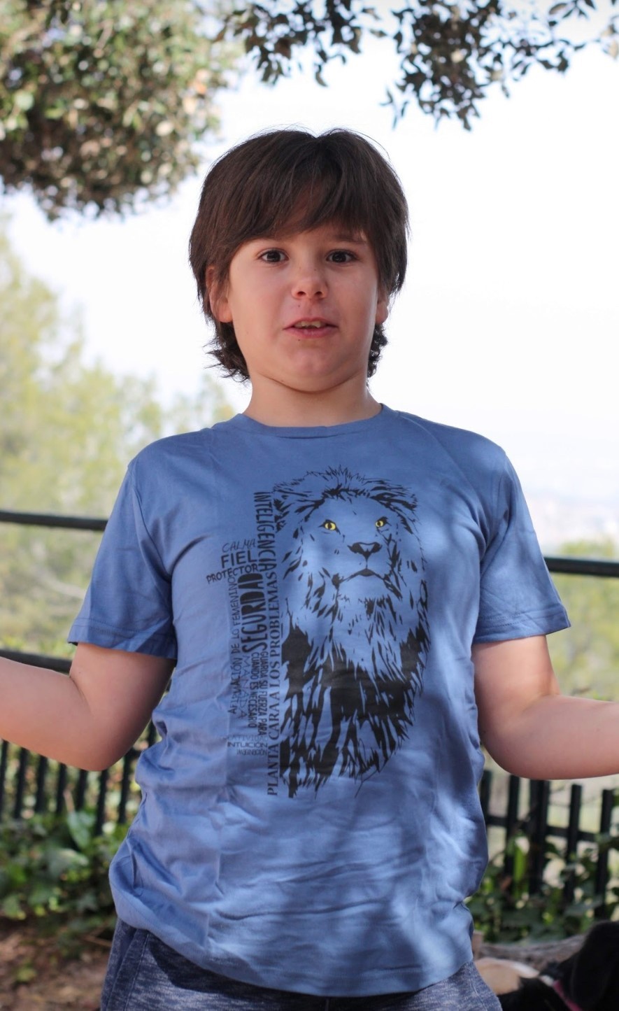 Camiseta Lion para meninos/meninas, verde