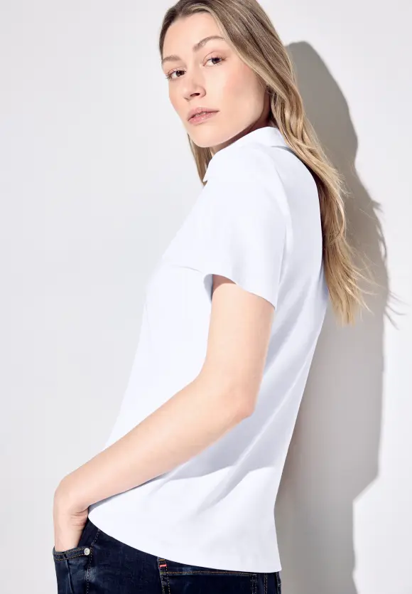 Poloshirt in Unifarbe - White